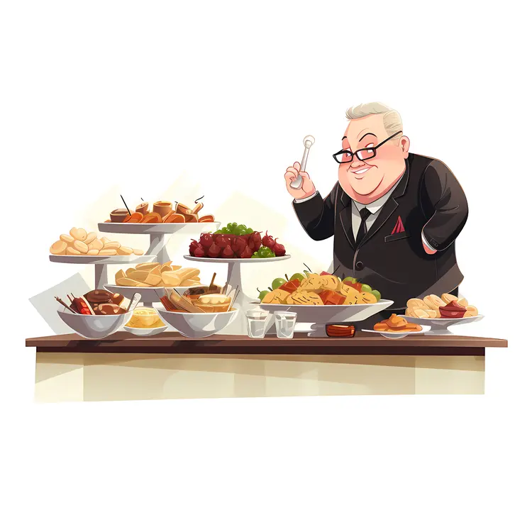 Man at Buffet Table