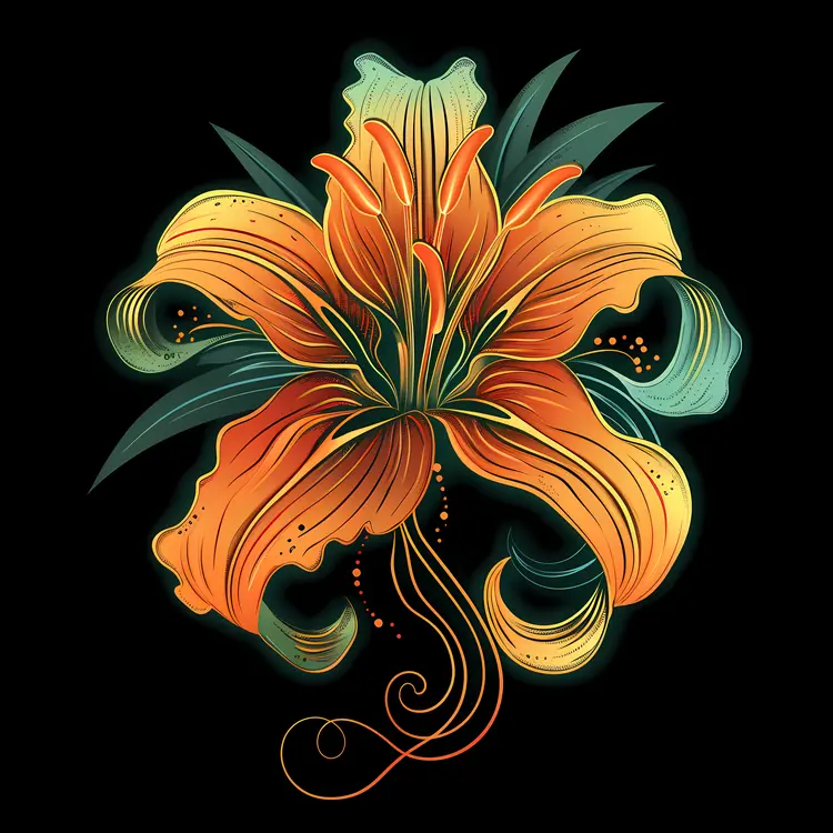 Beautiful Orange and Green Flower