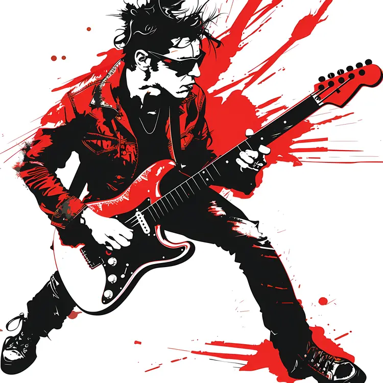 Rock Guitarist Illustration in Action