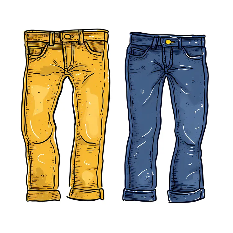 Yellow and Blue Jeans Illustration
