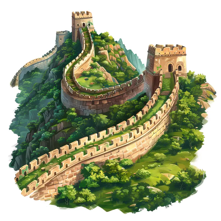 Great Wall of China Illustration