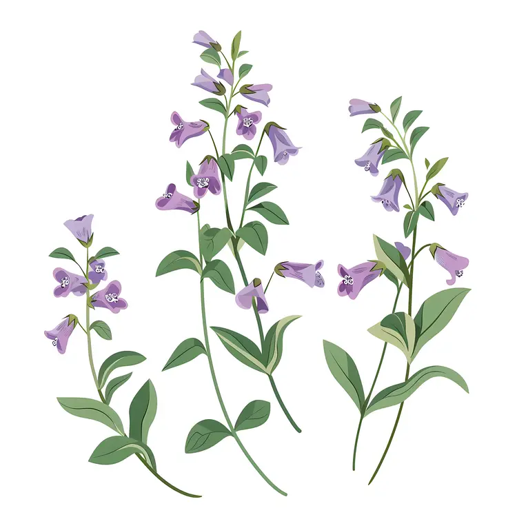 Purple Flowers Illustration