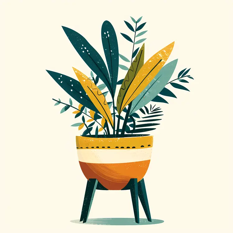 Green Potted Plant in Orange Pot