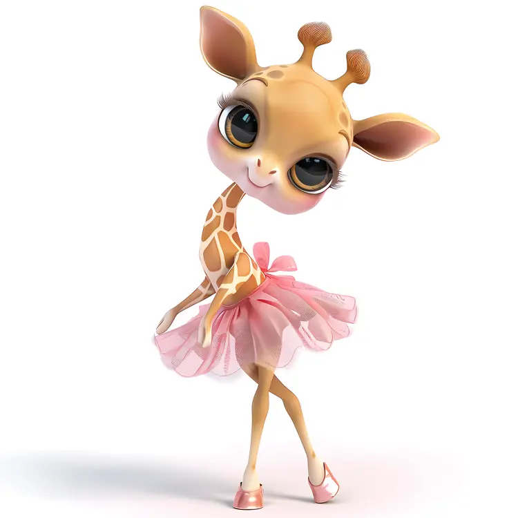 Cute Ballet Giraffe in Pink Tutu