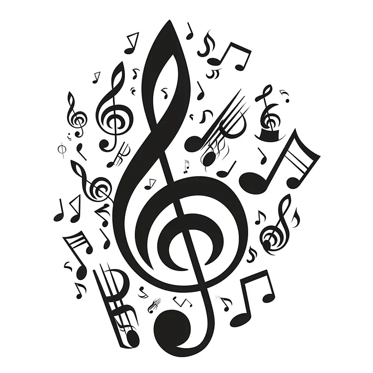 Treble Clef with Music Notes