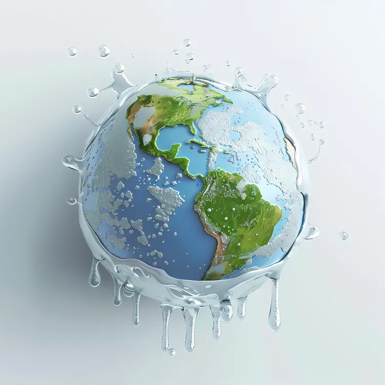 Earth Covered in Water Droplets