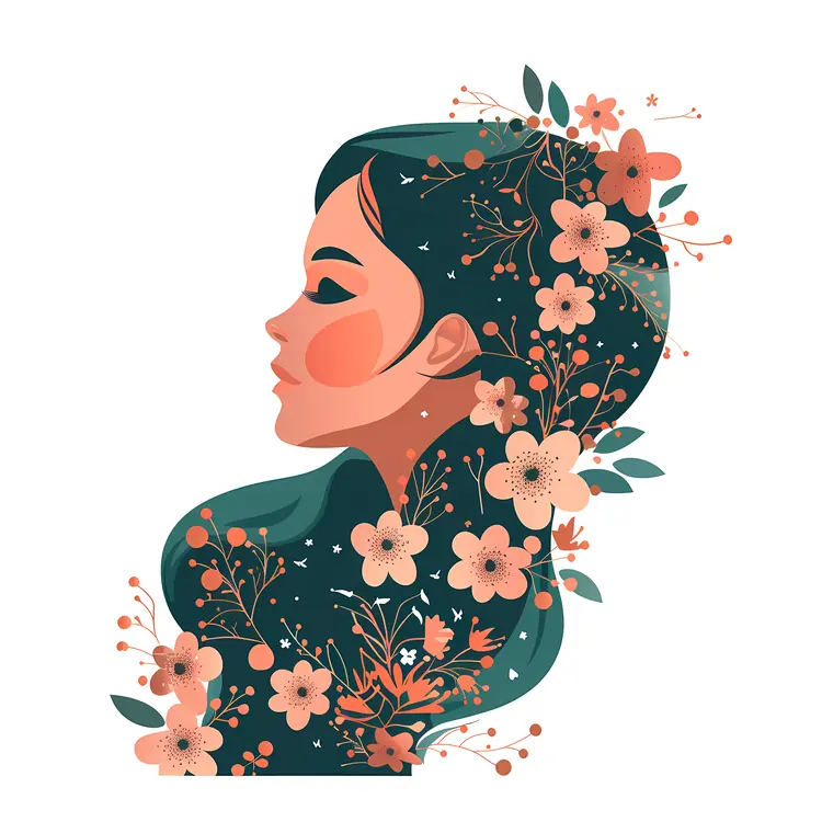 Artistic Woman with Floral Hair