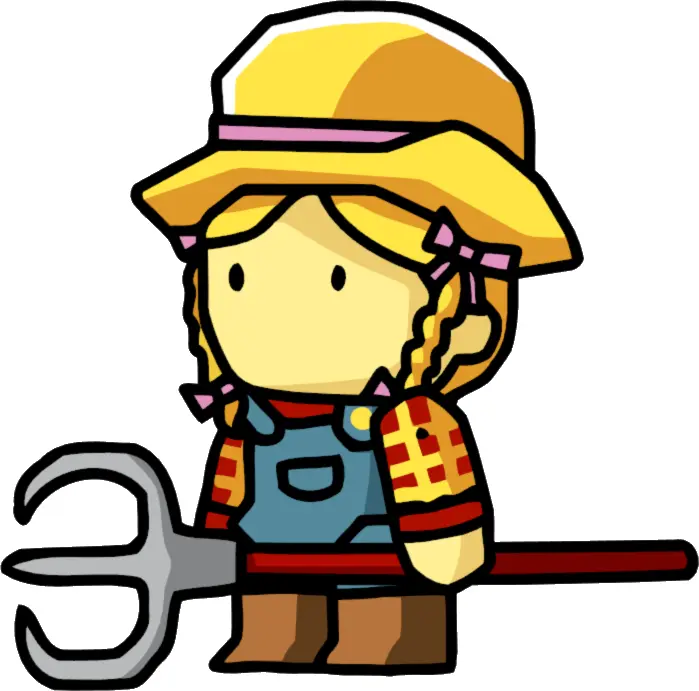 Cute Farmer with Pitchfork