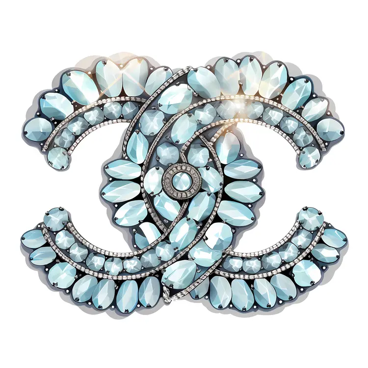 Blue Gemstone Logo with Sparkling Effect