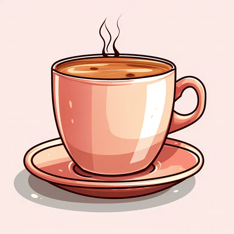 Steaming Coffee Cup with Saucer