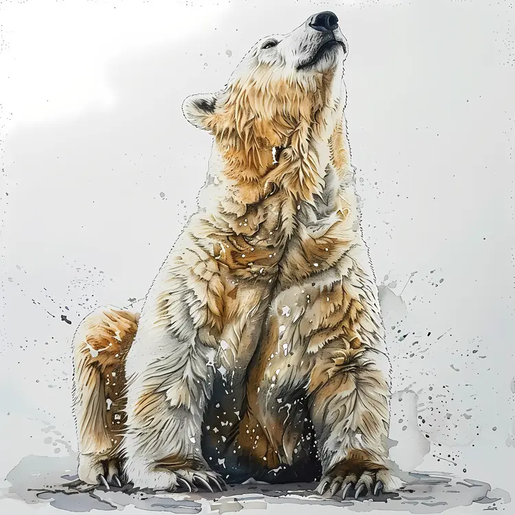 Watercolor Polar Bear Illustration