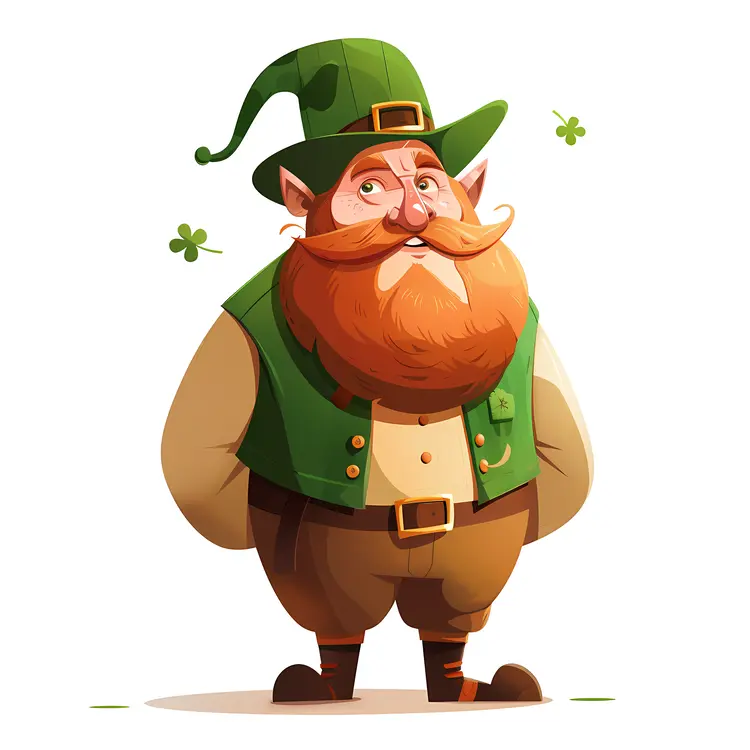 Cartoon Man with Green Hat and Red Beard