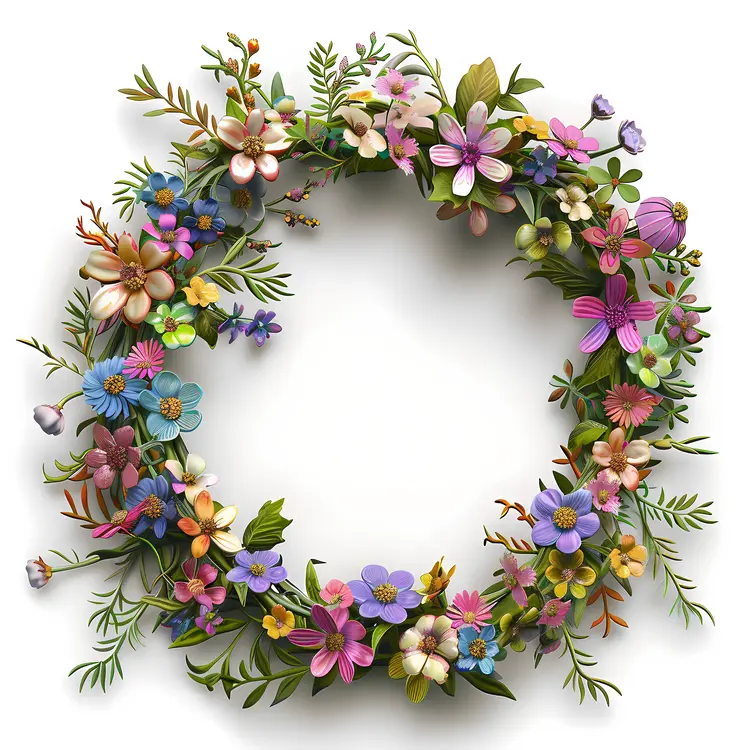 Delicate Floral Wreath with Wildflowers