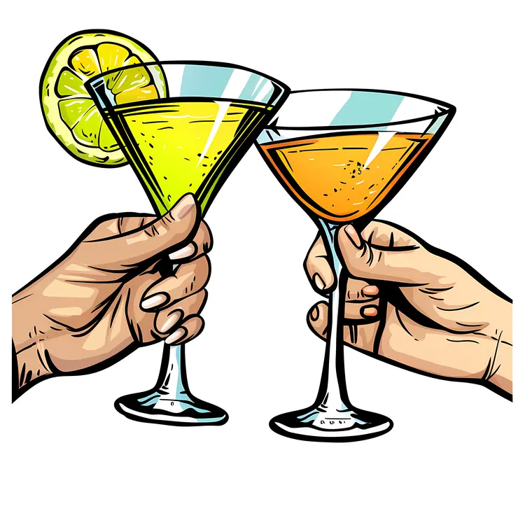 Cheers with Colorful Cocktails and Lime