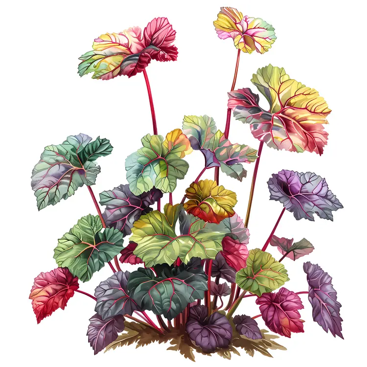 Multicolored Leaves in a Garden