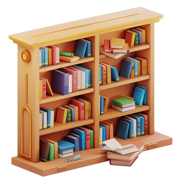 Bookshelf with Colorful Books