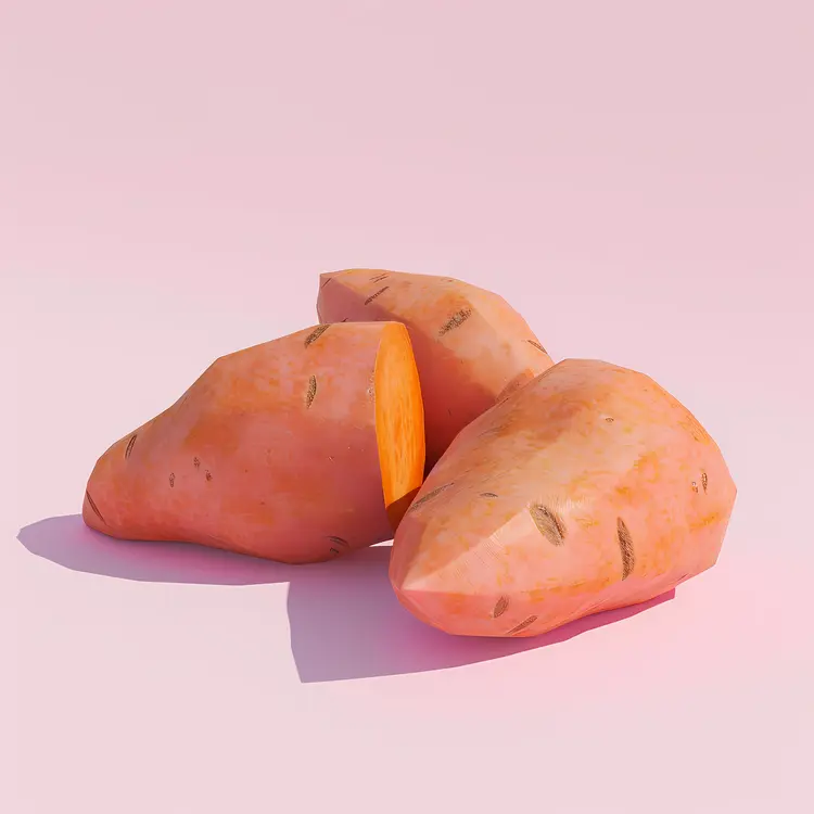 Cut Sweet Potatoes