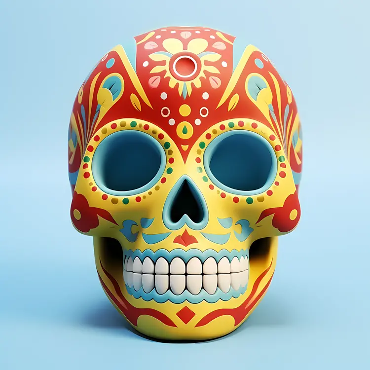 Vibrant Decorated Skull