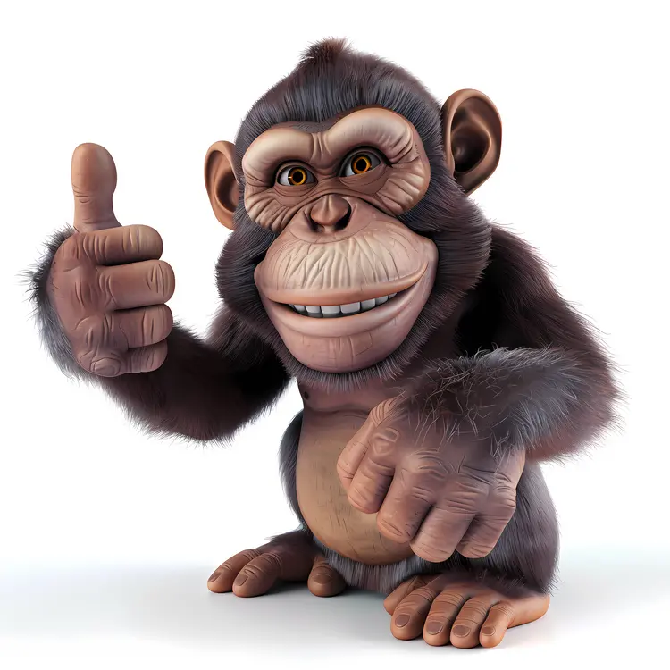 Happy Chimpanzee Giving Thumbs Up