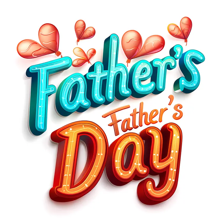 Colorful Father's Day Sign with Hearts