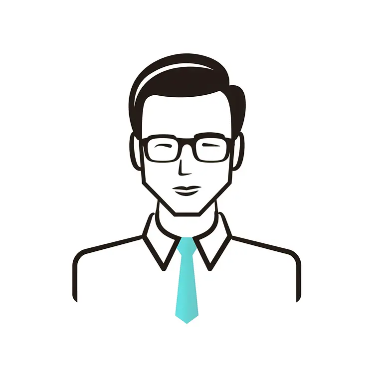 Formal Man with Glasses Illustration