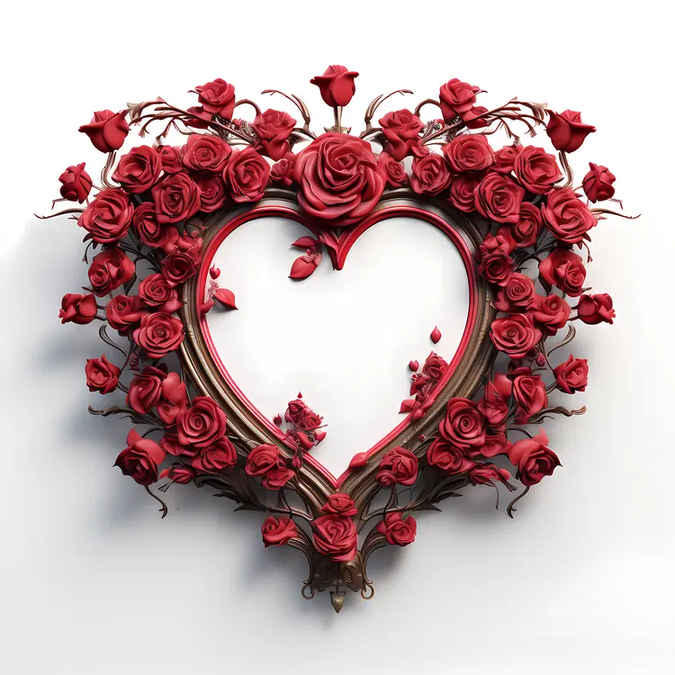 Heart Frame with Red Roses
