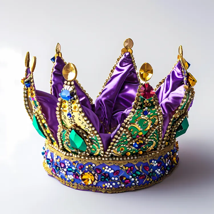 Ornate Purple and Gold Crown with Jewels
