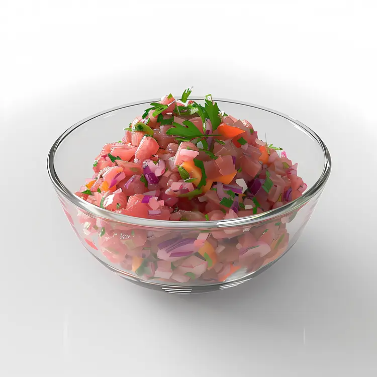 Fresh Pico de Gallo in Glass Bowl