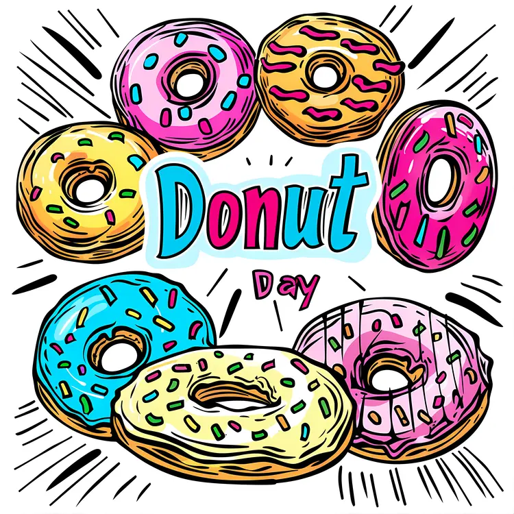Colorful Donuts for Donut Day