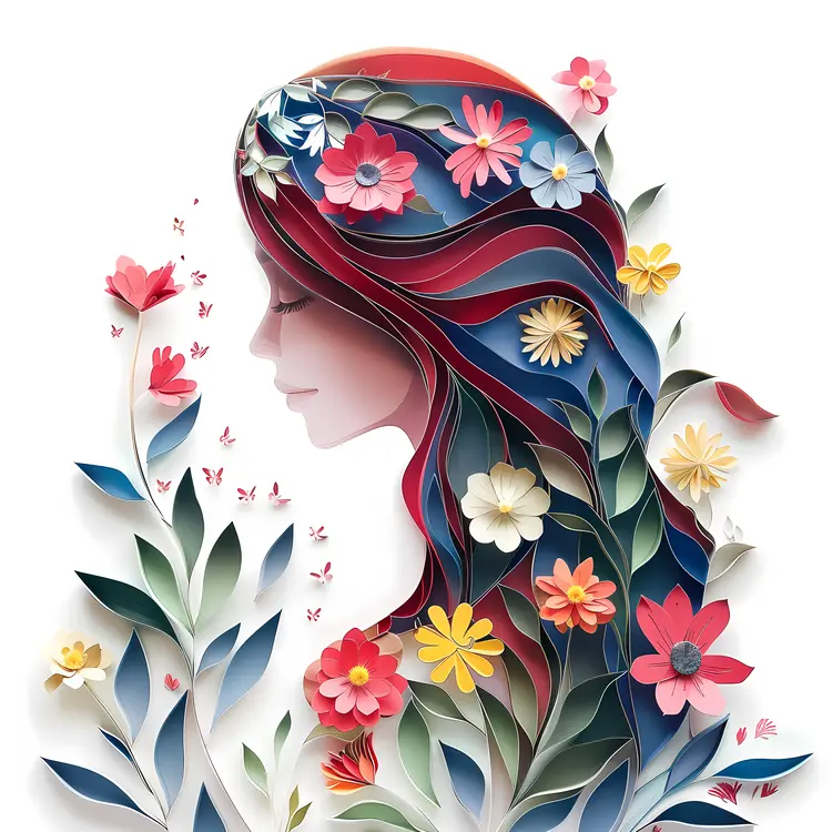 Woman with Paper Flowers