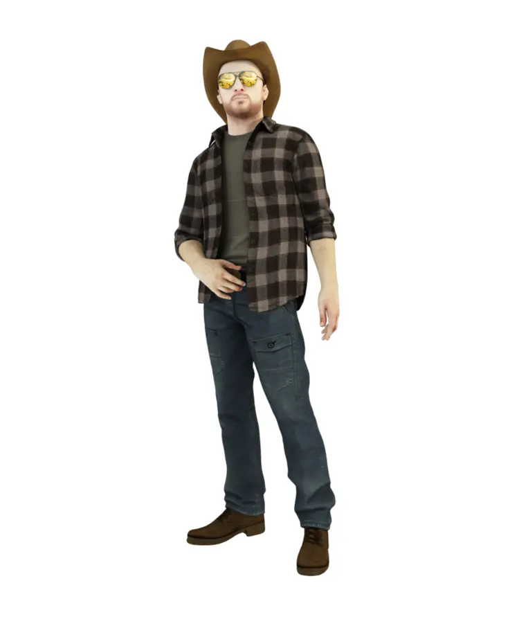 Casual Cowboy with Sunglasses