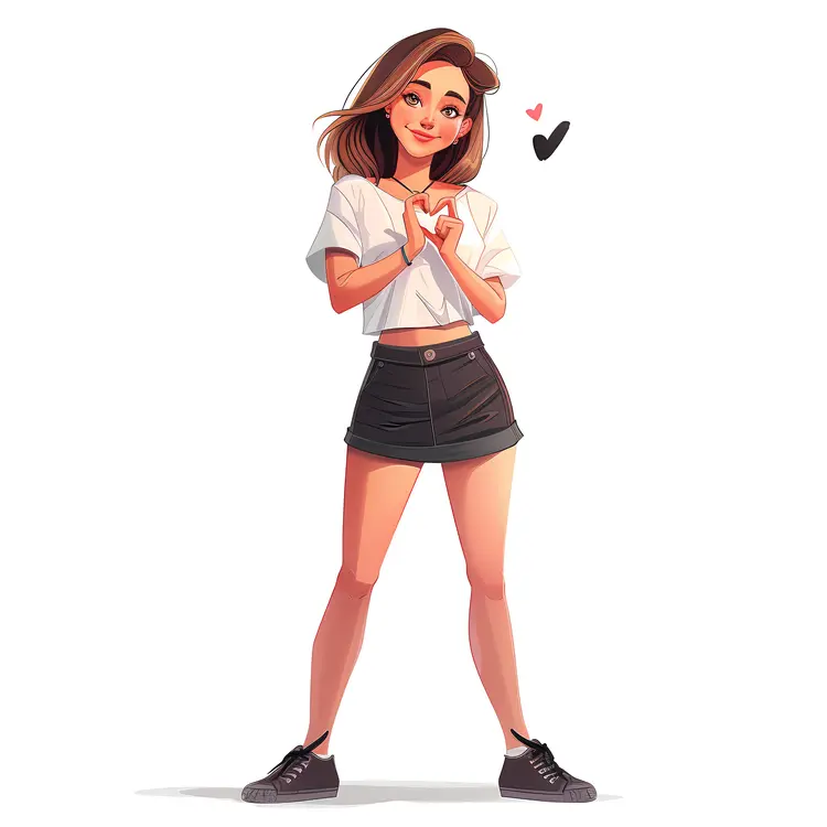 Girl Making Heart Gesture
