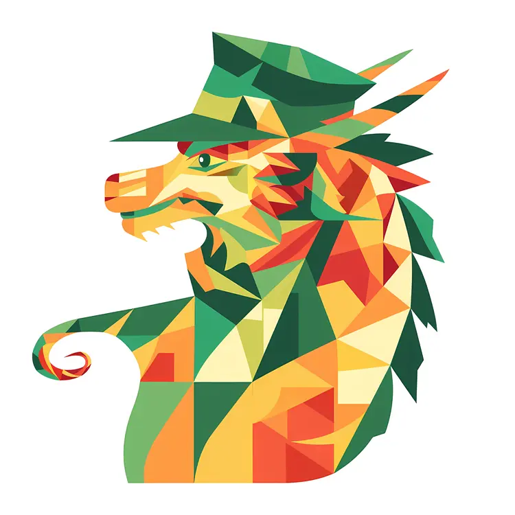 Colorful Dragon with Hat