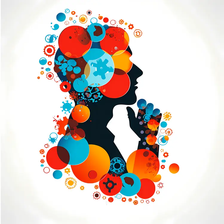 Colorful Brain Illustration for Creativity Concept