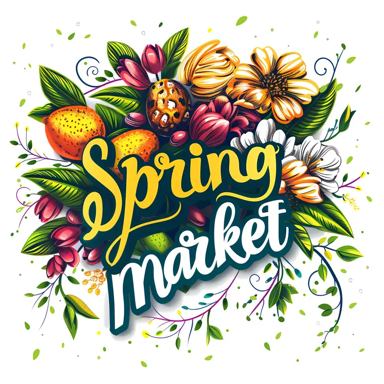Spring Market with Lush Floral Arrangement