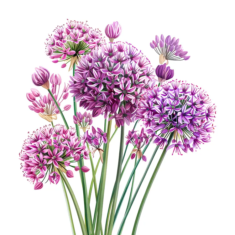 Pink and Purple Allium Flowers
