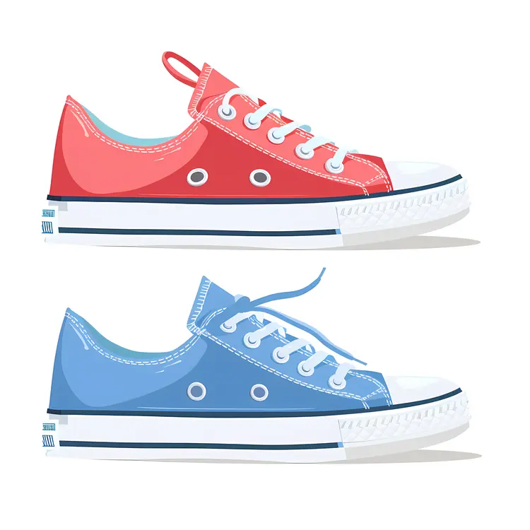 Red and Blue Casual Sneakers