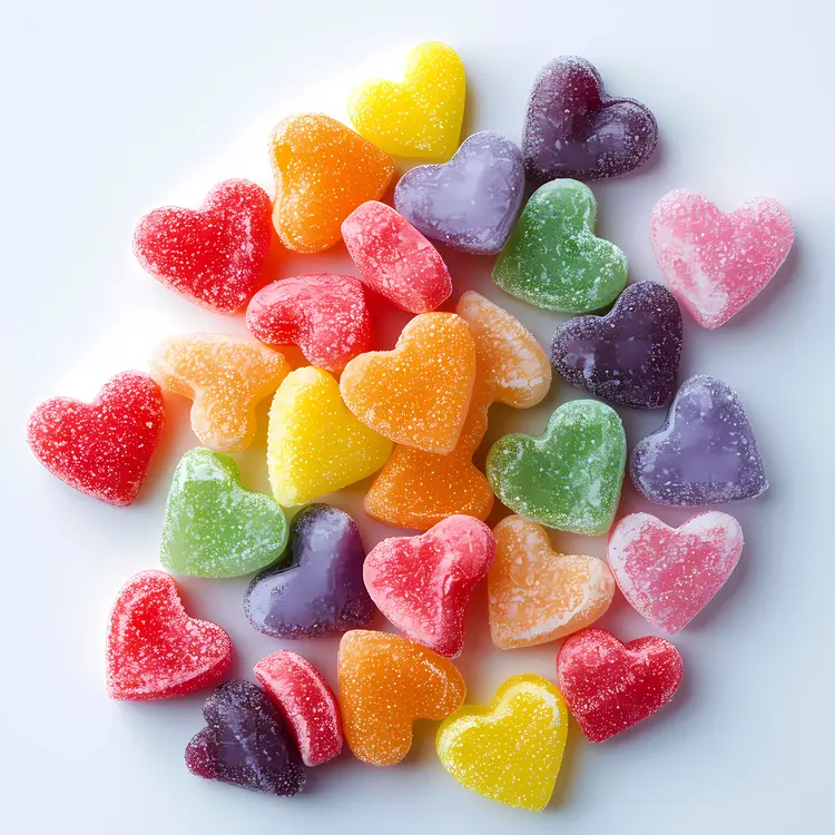 Colorful Heart-shaped Gummies