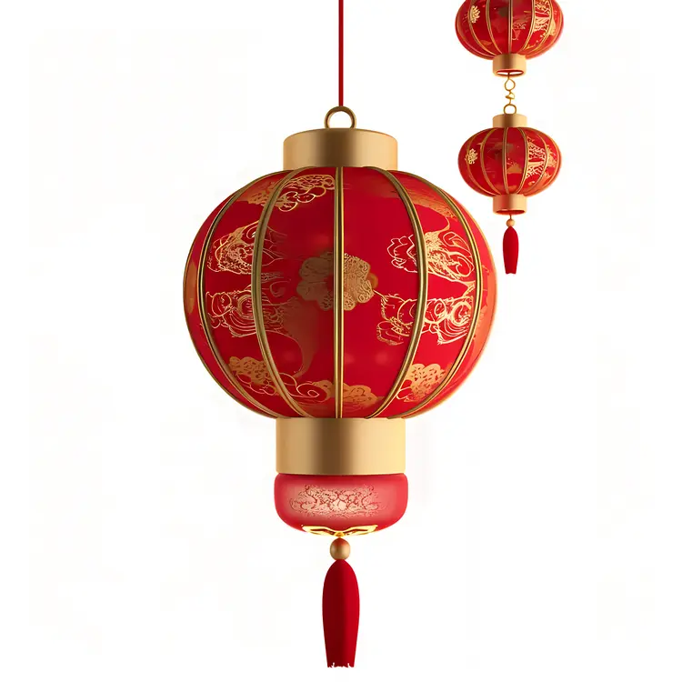 Red and Gold Lantern Hanging Ornament