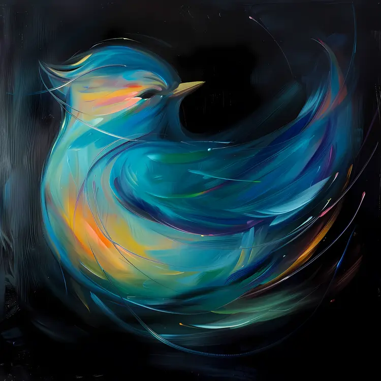 Colorful Abstract Bird Painting