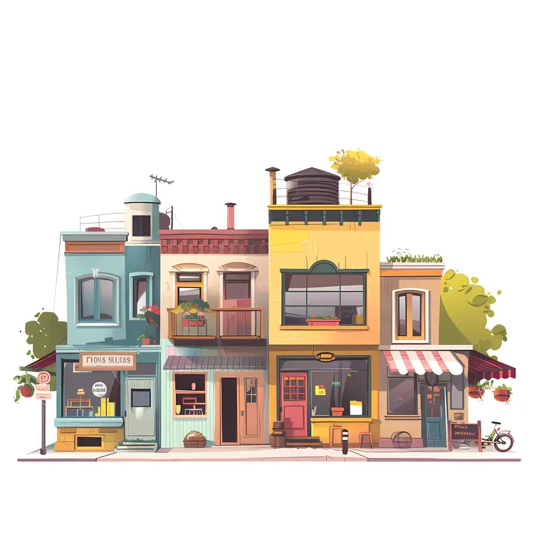 Colorful Street Buildings
