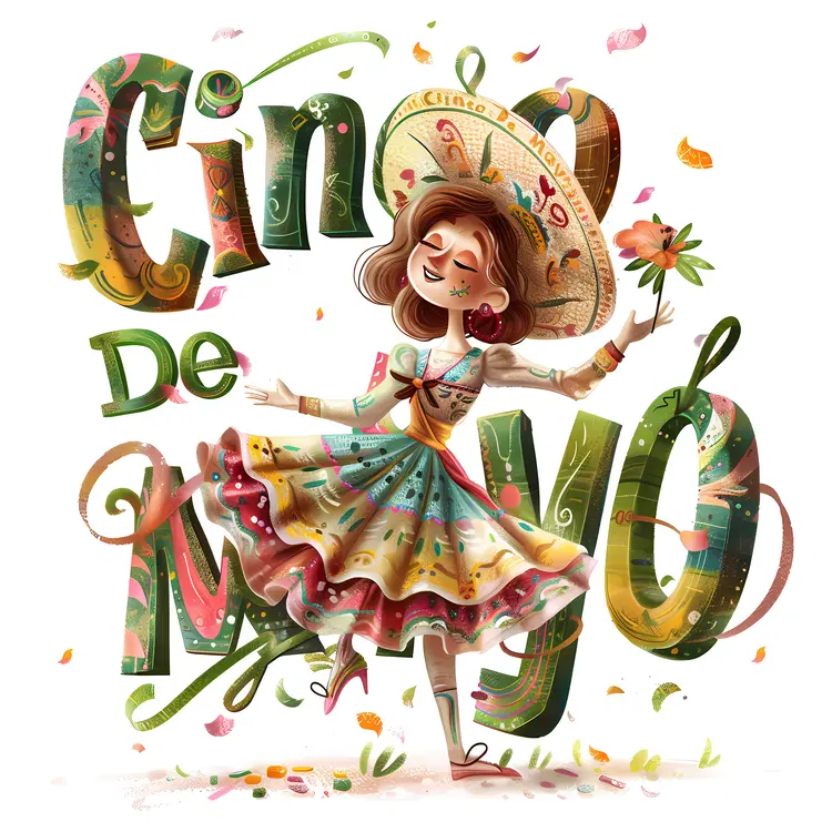 Cinco de Mayo Girl in Traditional Dress