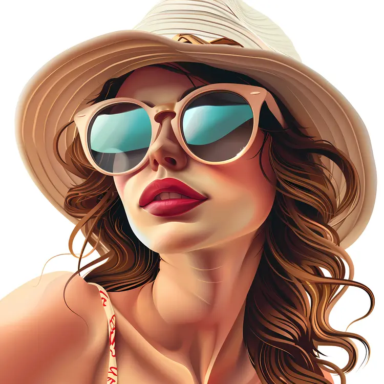 Stylish Woman in Sunglasses Illustration