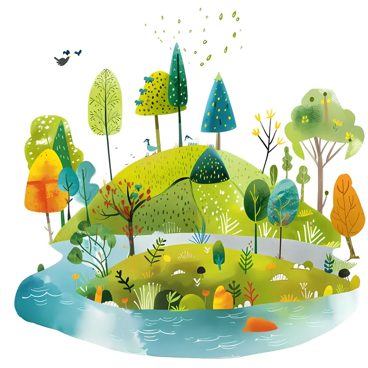 Vibrant Forest Scene