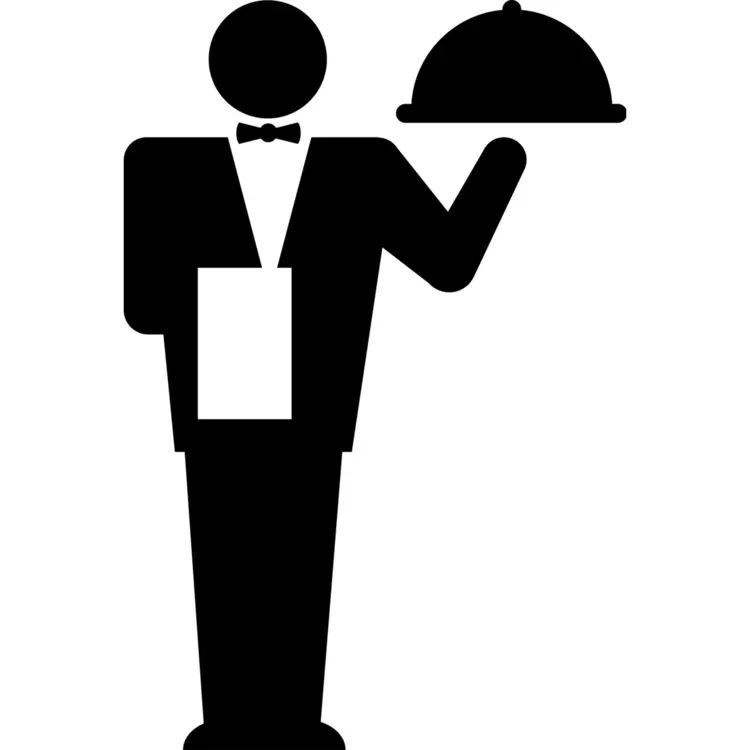 Waiter Holding Tray Icon