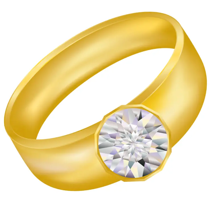 Gold Ring with Large Diamond