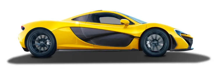 Yellow McLaren Car on Transparent Background