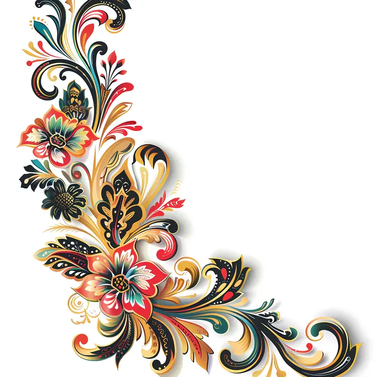 Colorful Floral Border Design