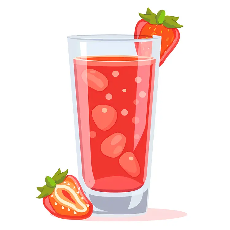 Strawberry Juice with Ice