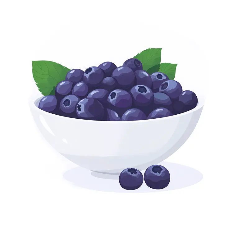 Blueberries in a White Bowl